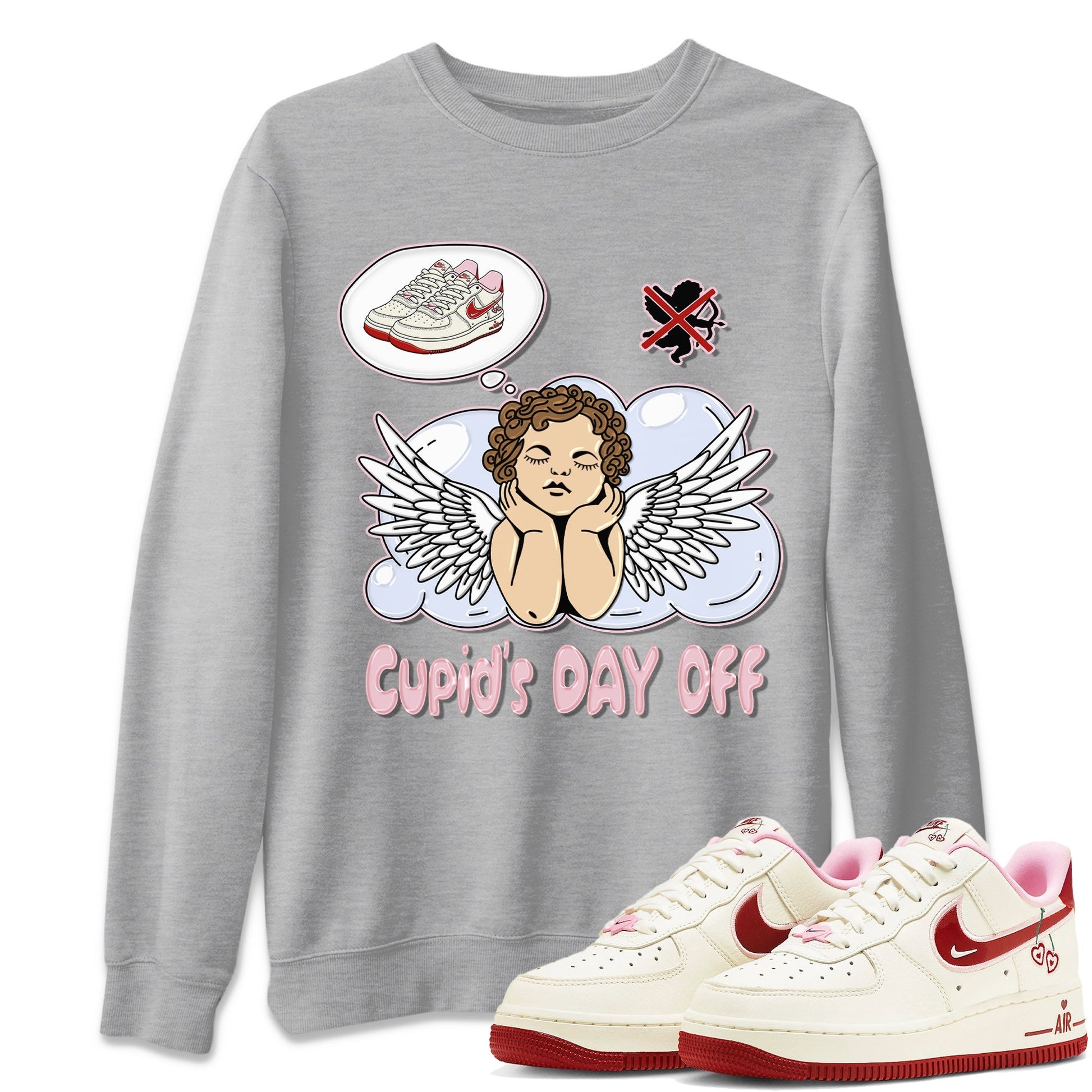 Air Force 1 Valentines Day Sneaker Match Tees Cupids Day Off Sneaker Tees Air Force 1 Valentines Day Sneaker Release Tees Unisex Shirts