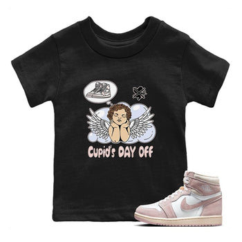 Air Jordan 1 Washed Pink Sneaker Match Tees Cupids Day Off Sneaker Tees AJ1 Washed Pink Sneaker Release Tees Kids Shirts Black 1