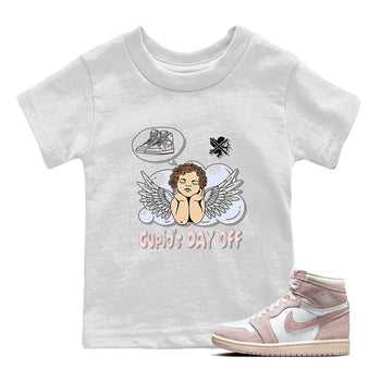Air Jordan 1 Washed Pink Sneaker Match Tees Cupids Day Off Sneaker Tees AJ1 Washed Pink Sneaker Release Tees Kids Shirts White 1
