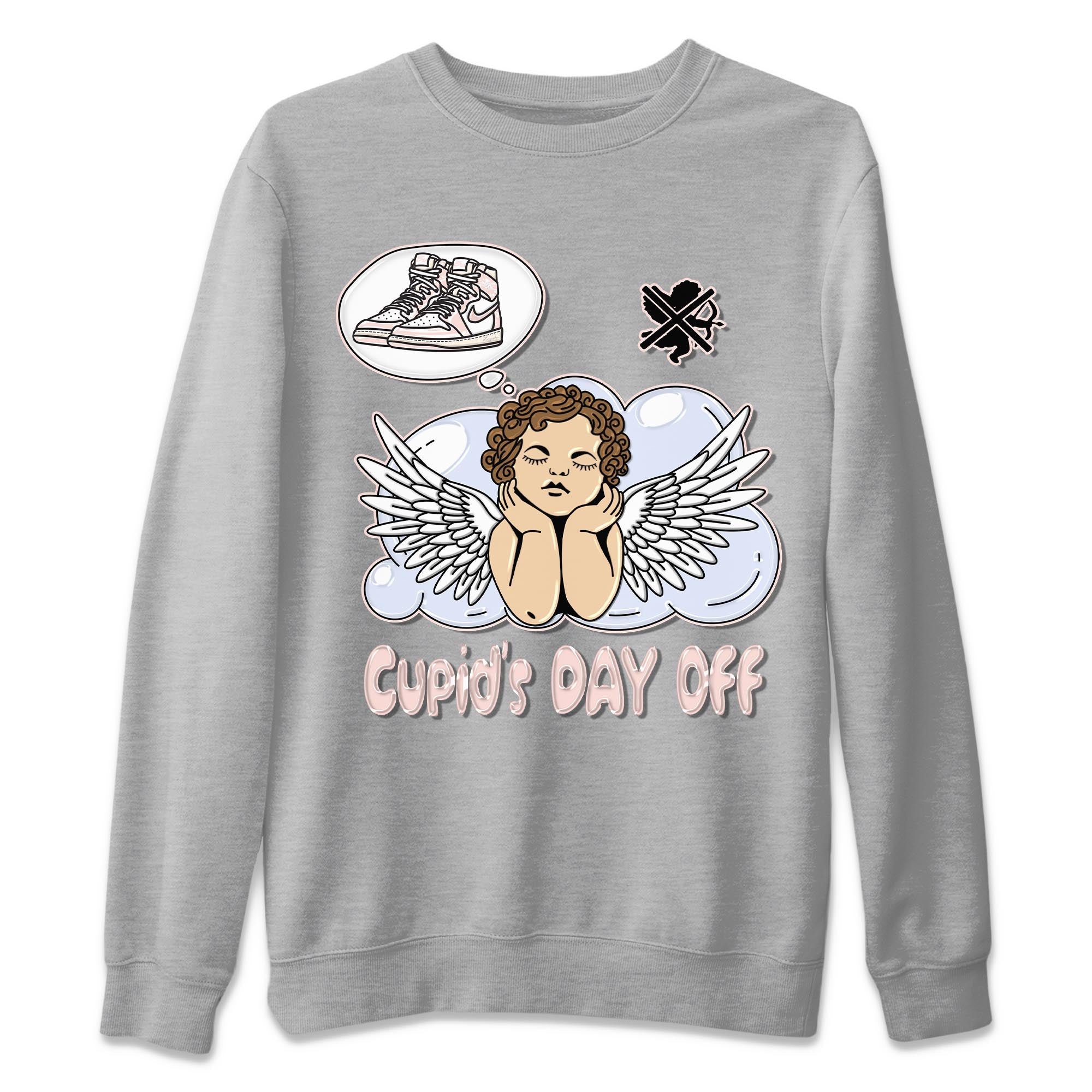 Air Jordan 1 Washed Pink Sneaker Match Tees Cupids Day Off Sneaker Tees AJ1 Washed Pink Sneaker Release Tees Unisex Shirts Heather Grey 2