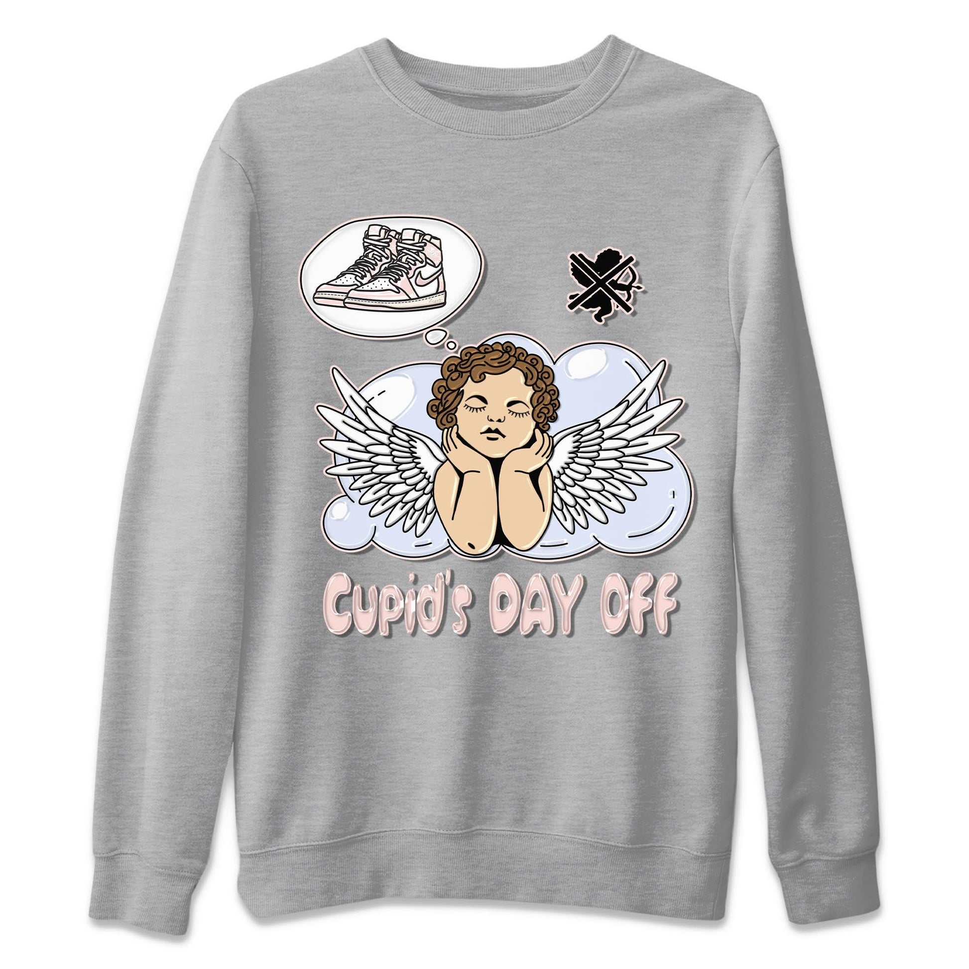 Air Jordan 1 Washed Pink Sneaker Match Tees Cupids Day Off Sneaker Tees AJ1 Washed Pink Sneaker Release Tees Unisex Shirts Heather Grey 2