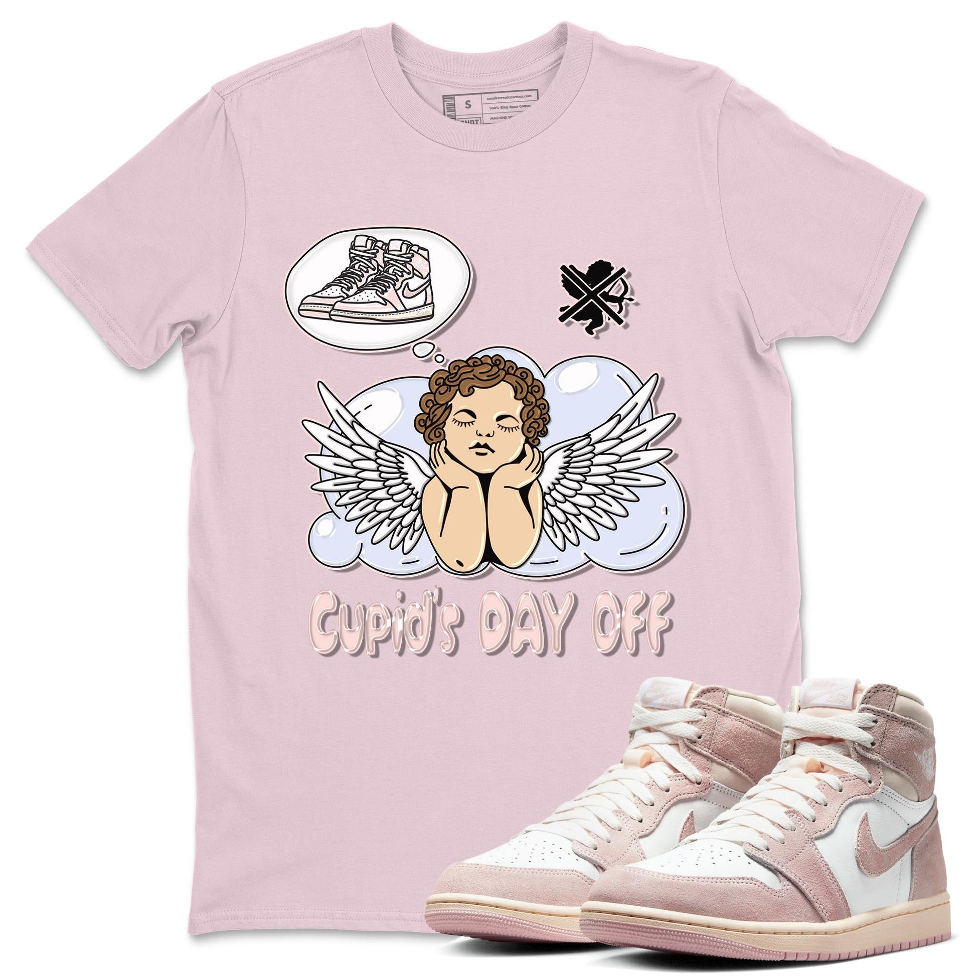 Air Jordan 1 Washed Pink Sneaker Match Tees Cupids Day Off Sneaker Tees AJ1 Washed Pink Sneaker Release Tees Unisex Shirts Pink 1