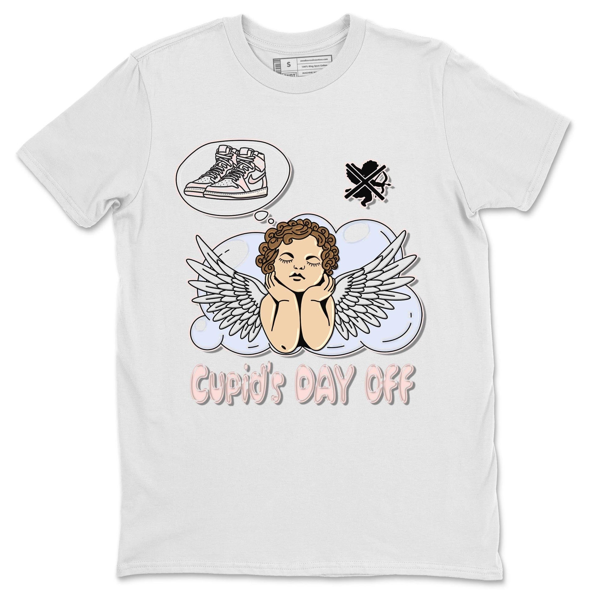 Air Jordan 1 Washed Pink Sneaker Match Tees Cupids Day Off Sneaker Tees AJ1 Washed Pink Sneaker Release Tees Unisex Shirts White 2
