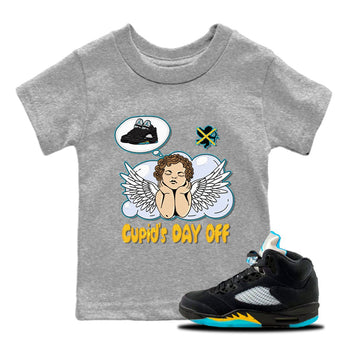 Jordan 5 Aqua Sneaker Match Tees Cupids Day Off Sneaker Tees Jordan 5 Aqua Sneaker Release Tees Kids Shirts
