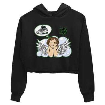 5s Lucky Green shirt to match jordans Cupids Day Off sneaker tees Air Jordan 5 Lucky Green SNRT Sneaker Release Tees Black 2 crop length shirt