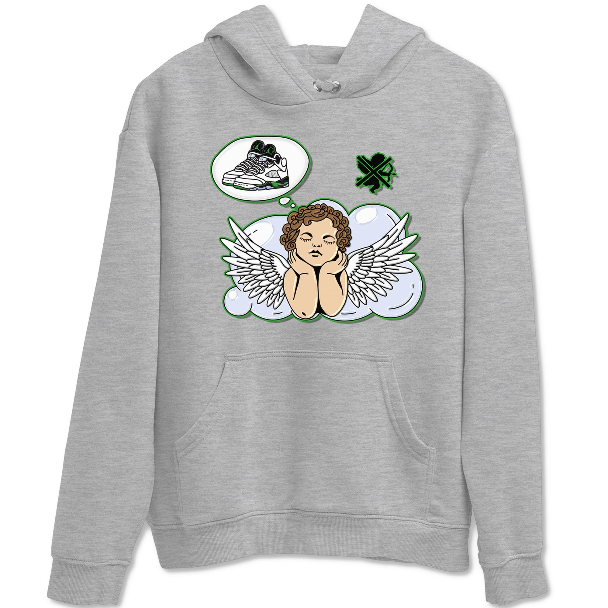5s Lucky Green shirt to match jordans Cupids Day Off sneaker tees Air Jordan 5 Lucky Green SNRT Sneaker Release Tees unisex cotton Heather Grey 2 crew neck shirt