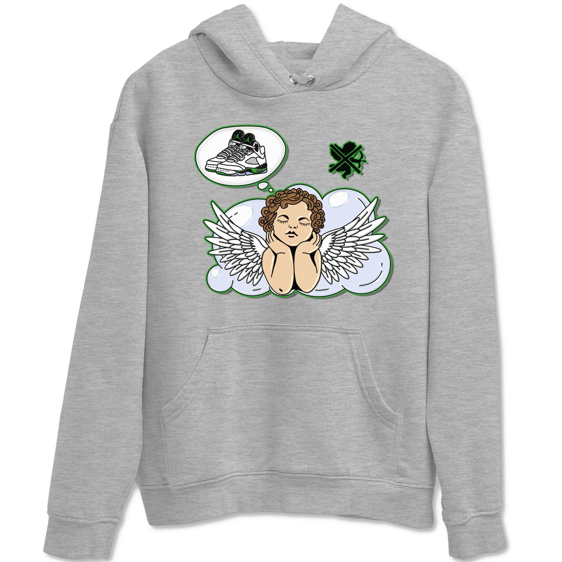 5s Lucky Green shirt to match jordans Cupids Day Off sneaker tees Air Jordan 5 Lucky Green SNRT Sneaker Release Tees unisex cotton Heather Grey 2 crew neck shirt