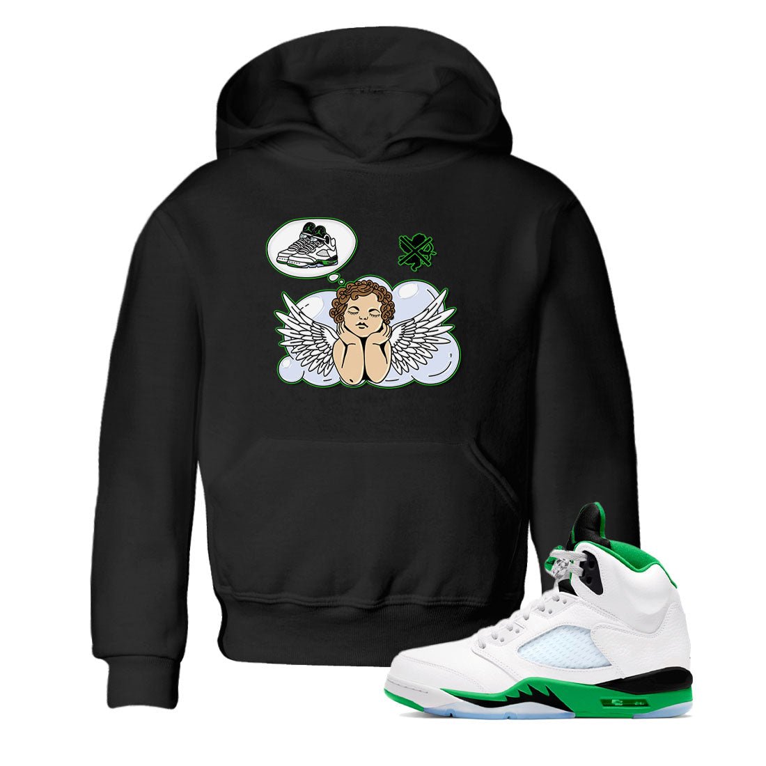 5s Lucky Green shirt to match jordans Cupids Day Off sneaker tees Air Jordan 5 Lucky Green SNRT sneaker release tees baby toddler Black 1 cotton Shirt