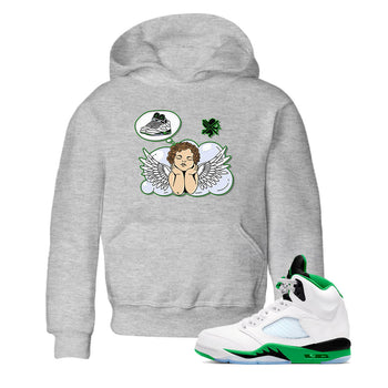 5s Lucky Green shirt to match jordans Cupids Day Off sneaker tees Air Jordan 5 Lucky Green SNRT sneaker release tees baby toddler Heather Grey 1 cotton Shirt