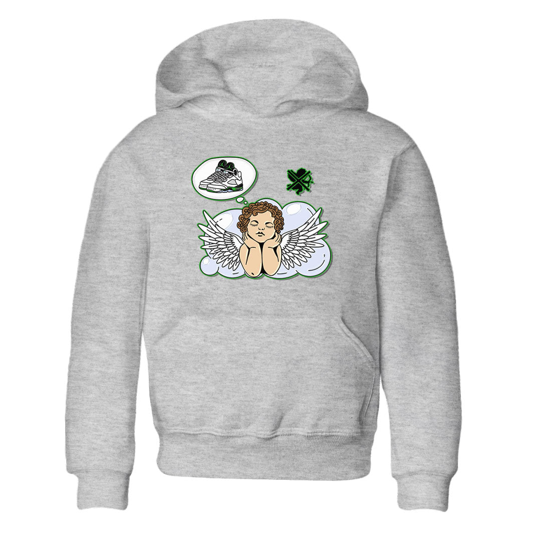 5s Lucky Green shirt to match jordans Cupids Day Off sneaker tees Air Jordan 5 Lucky Green SNRT sneaker release tees baby toddler Heather Grey 2 cotton Shirt