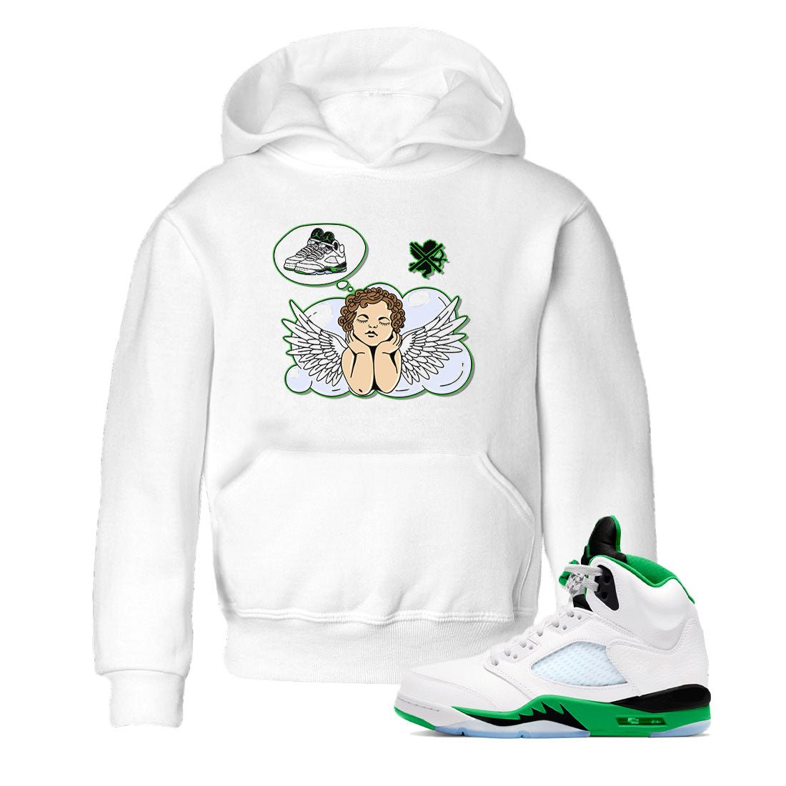5s Lucky Green shirt to match jordans Cupids Day Off sneaker tees Air Jordan 5 Lucky Green SNRT sneaker release tees baby toddler White 1 cotton Shirt