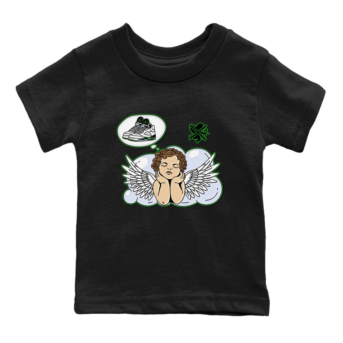 5s Lucky Green shirt to match jordans Cupids Day Off sneaker tees Air Jordan 5 Lucky Green SNRT sneaker release tees baby toddler Black 2 cotton Shirt