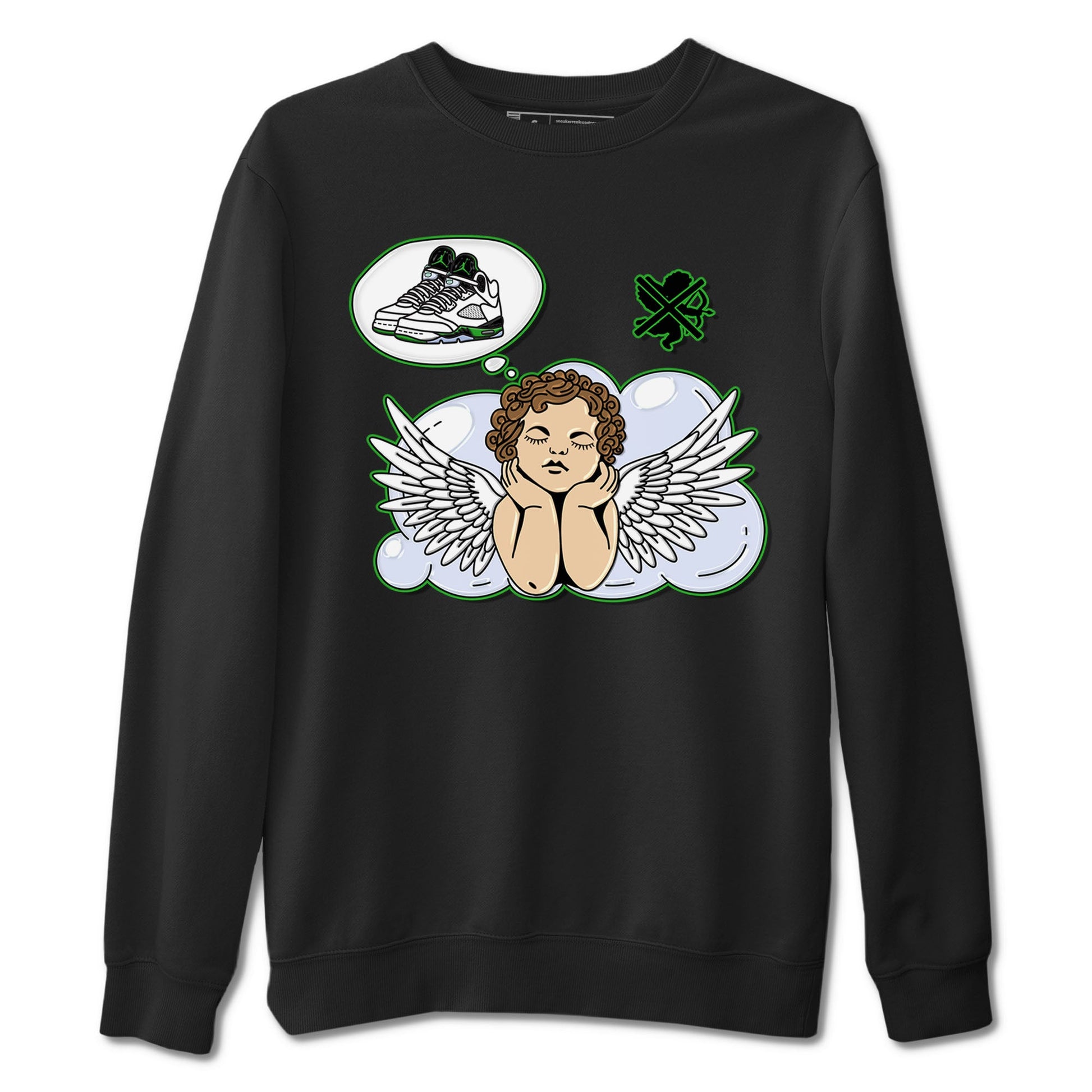 5s Lucky Green shirt to match jordans Cupids Day Off sneaker tees Air Jordan 5 Lucky Green SNRT Sneaker Release Tees unisex cotton Black 2 crew neck shirt