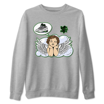 5s Lucky Green shirt to match jordans Cupids Day Off sneaker tees Air Jordan 5 Lucky Green SNRT Sneaker Release Tees unisex cotton Heather Grey 2 crew neck shirt