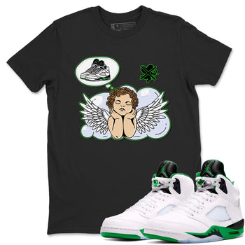 5s Lucky Green shirt to match jordans Cupids Day Off sneaker tees Air Jordan 5 Lucky Green SNRT Sneaker Release Tees unisex cotton Black 1 crew neck shirt