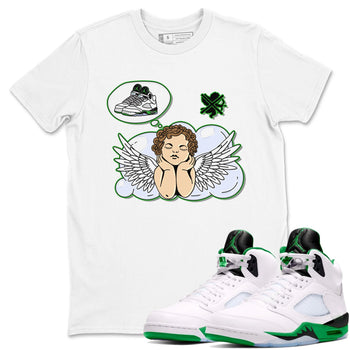5s Lucky Green shirt to match jordans Cupids Day Off sneaker tees Air Jordan 5 Lucky Green SNRT Sneaker Release Tees unisex cotton White 1 crew neck shirt
