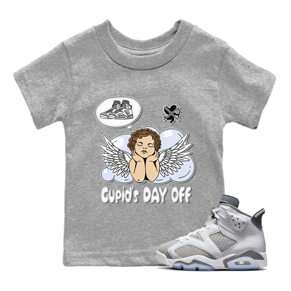 Jordan 6 Cool Grey Sneaker Match Tees Cupids Day Off Sneaker Tees Jordan 6 Cool Grey Sneaker Release Tees Kids Shirts