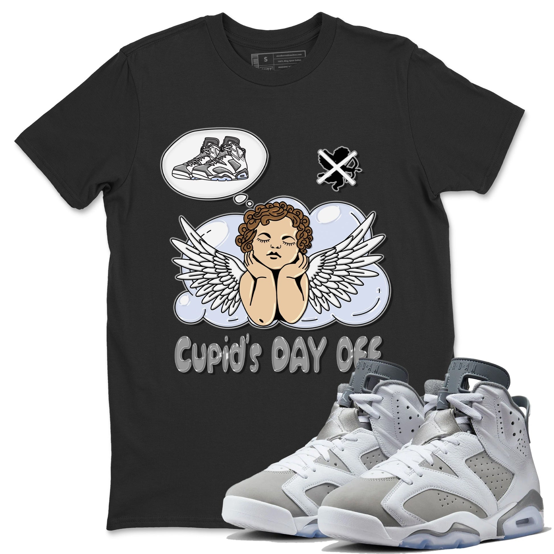 Jordan 6 Cool Grey Sneaker Match Tees Cupids Day Off Sneaker Tees Jordan 6 Cool Grey Sneaker Release Tees Unisex Shirts