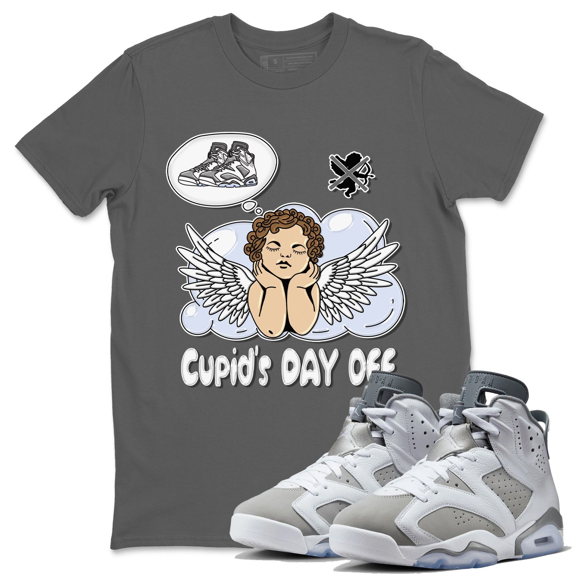 Jordan 6 Cool Grey Sneaker Match Tees Cupids Day Off Sneaker Tees Jordan 6 Cool Grey Sneaker Release Tees Unisex Shirts