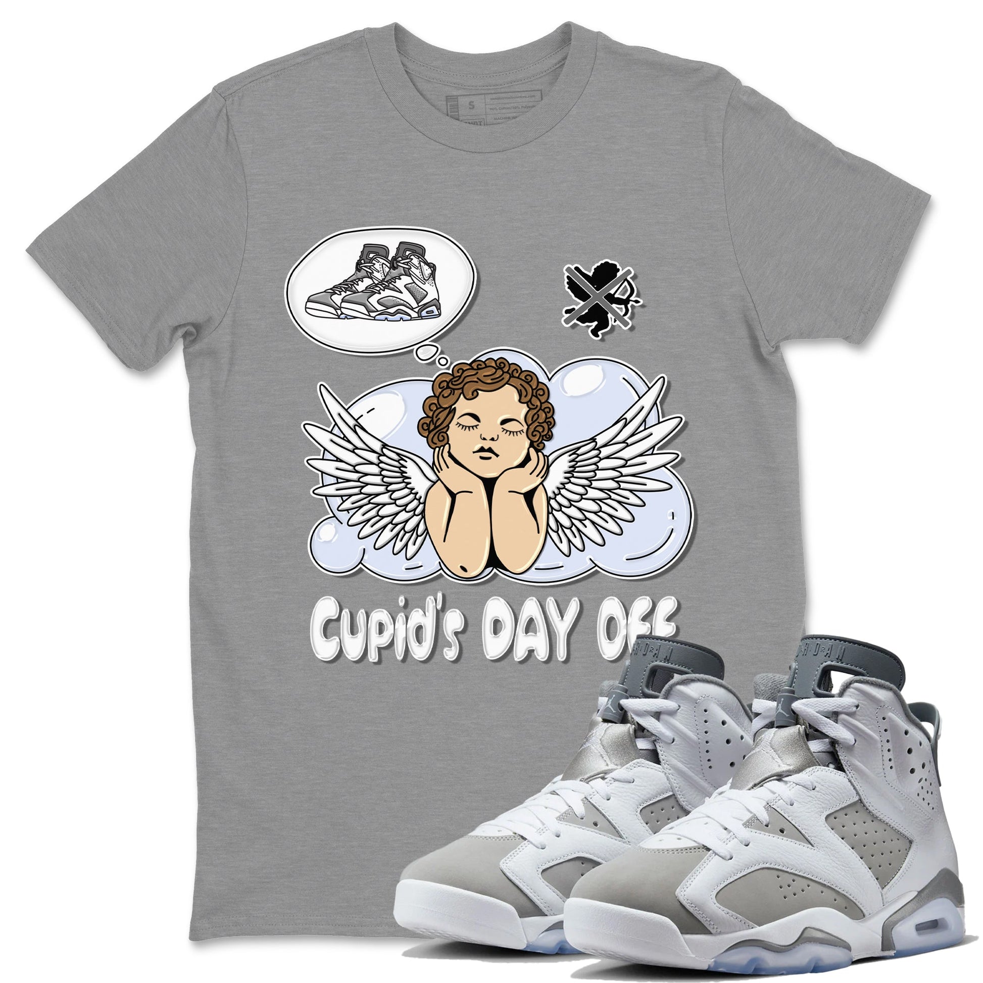 Jordan 6 Cool Grey Sneaker Match Tees Cupids Day Off Sneaker Tees Jordan 6 Cool Grey Sneaker Release Tees Unisex Shirts