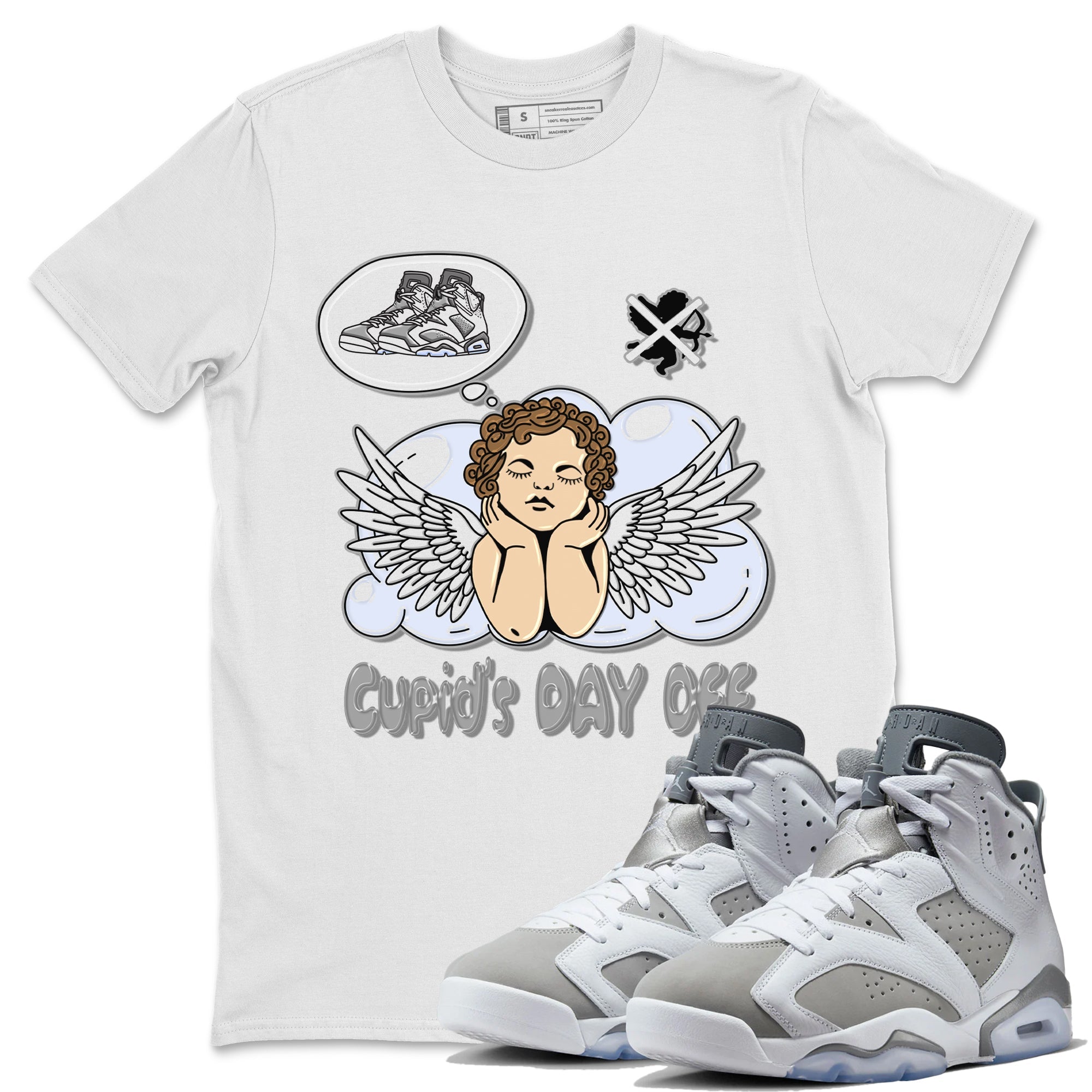 Jordan 6 Cool Grey Sneaker Match Tees Cupids Day Off Sneaker Tees Jordan 6 Cool Grey Sneaker Release Tees Unisex Shirts