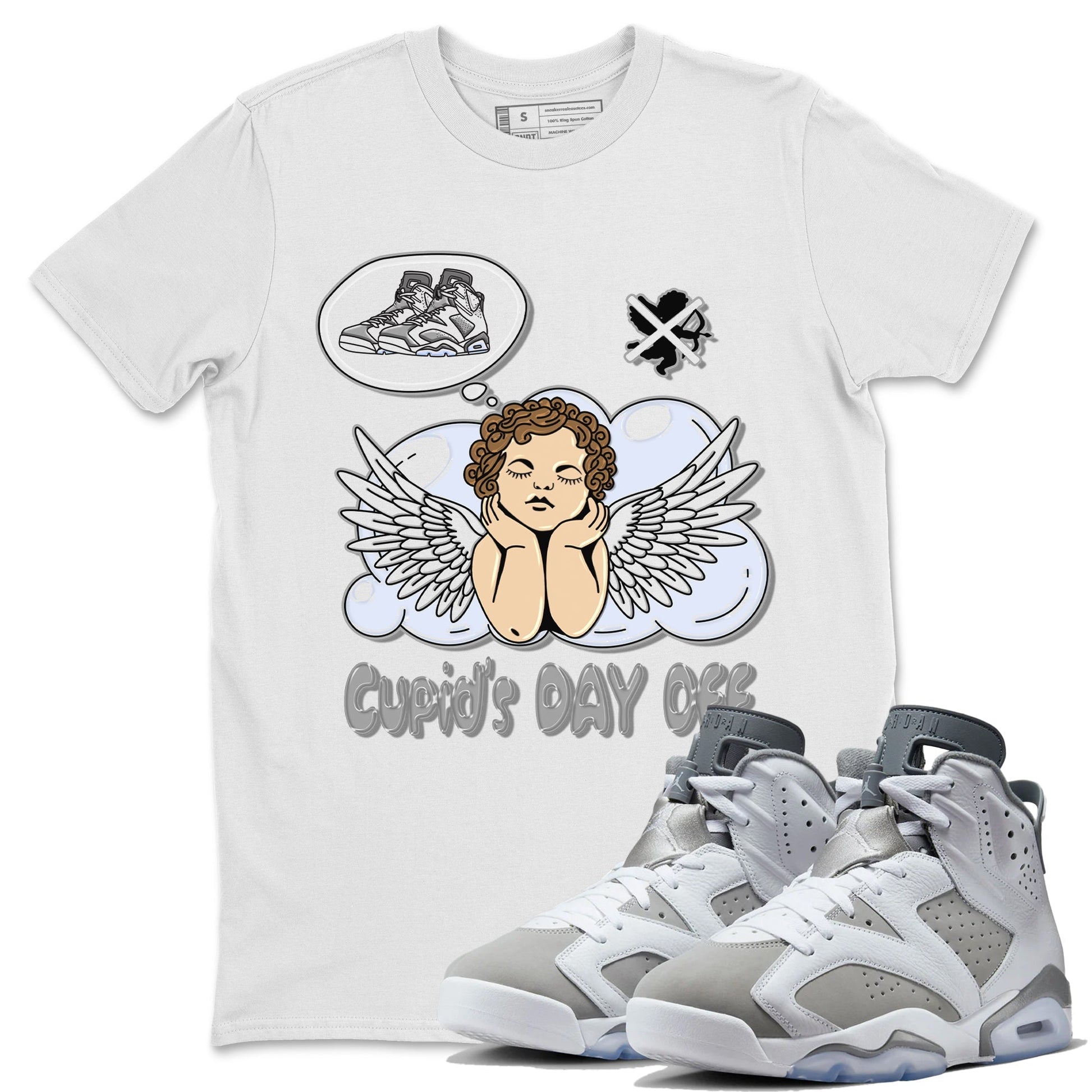 Jordan 6 Cool Grey Sneaker Match Tees Cupids Day Off Sneaker Tees Jordan 6 Cool Grey Sneaker Release Tees Unisex Shirts