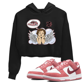 Dunk Valentine's Day shirt to match jordans Cupids Day Off sneaker tees Dunks Valentine's Day SNRT sneaker Release Tees Black 1 crop length shirt