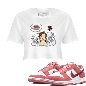 Dunk Valentine's Day shirt to match jordans Cupids Day Off sneaker tees Dunks Valentine's Day SNRT sneaker Release Tees White 1 crop length shirt