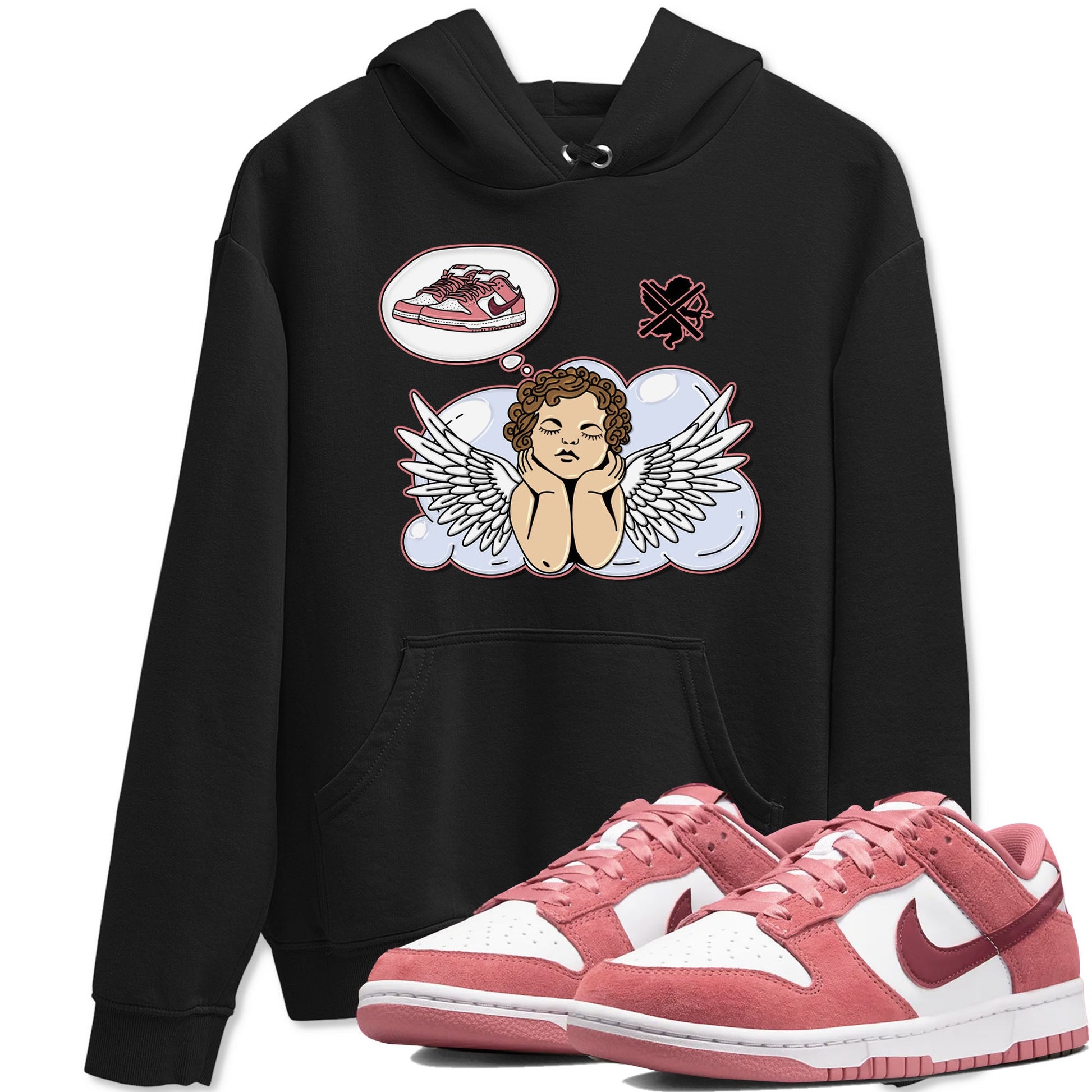 Dunk Valentine's Day shirt to match jordans Cupids Day Off sneaker tees Dunks Valentine's Day SNRT sneaker Release Tees unisex cotton Black 1 crew neck shirt