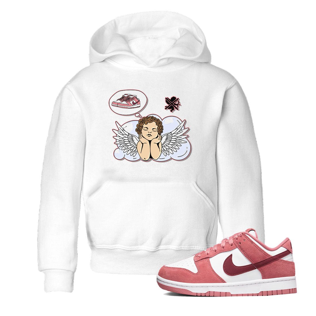 Dunk Valentine's Day shirt to match jordans Cupids Day Off sneaker tees Dunks Valentine's Day SNRT sneaker release tees baby toddler White 1 cotton Shirt
