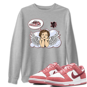 Dunk Valentine's Day shirt to match jordans Cupids Day Off sneaker tees Dunks Valentine's Day SNRT sneaker Release Tees unisex cotton Heather Grey 1 crew neck shirt