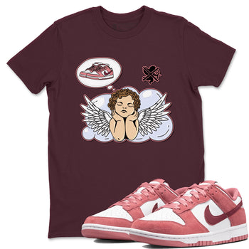 Dunk Valentine's Day shirt to match jordans Cupids Day Off sneaker tees Dunks Valentine's Day SNRT sneaker Release Tees unisex cotton Maroon 1 crew neck shirt