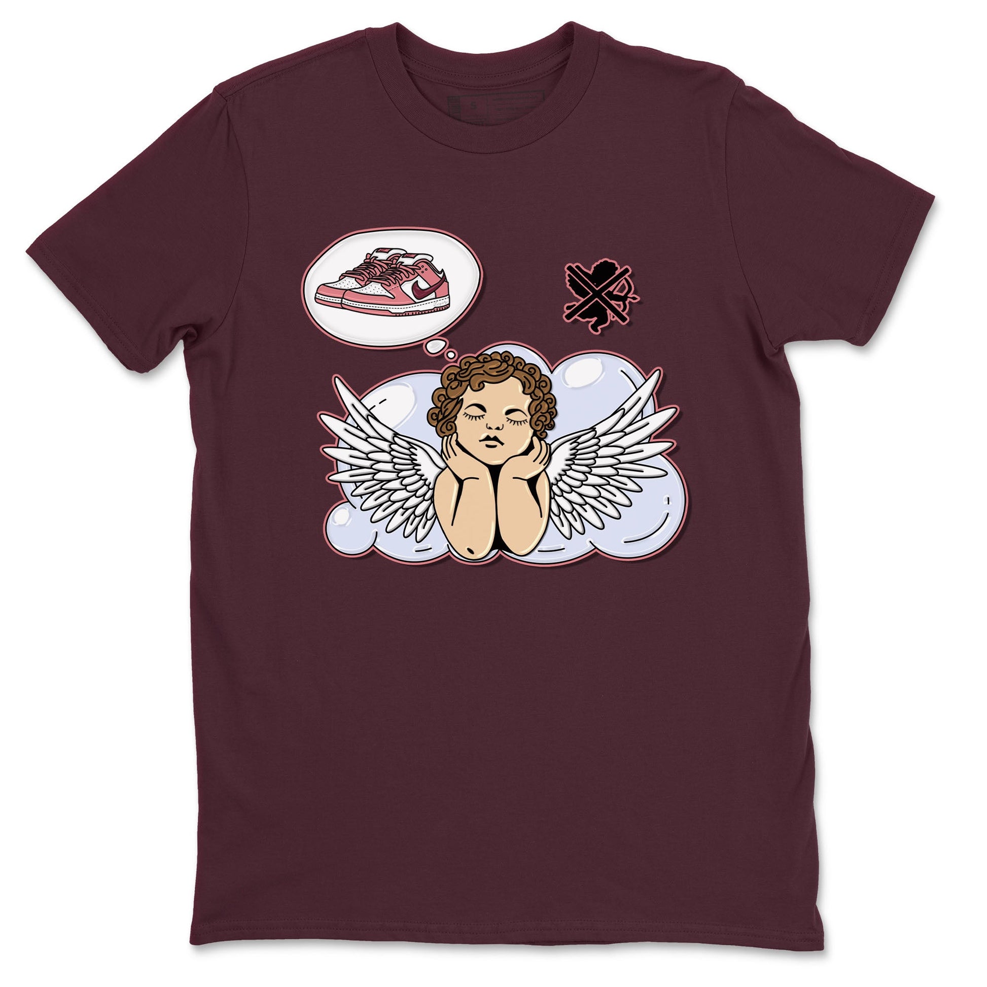 Dunk Valentine's Day shirt to match jordans Cupids Day Off sneaker tees Dunks Valentine's Day SNRT sneaker Release Tees unisex cotton Maroon 2 crew neck shirt