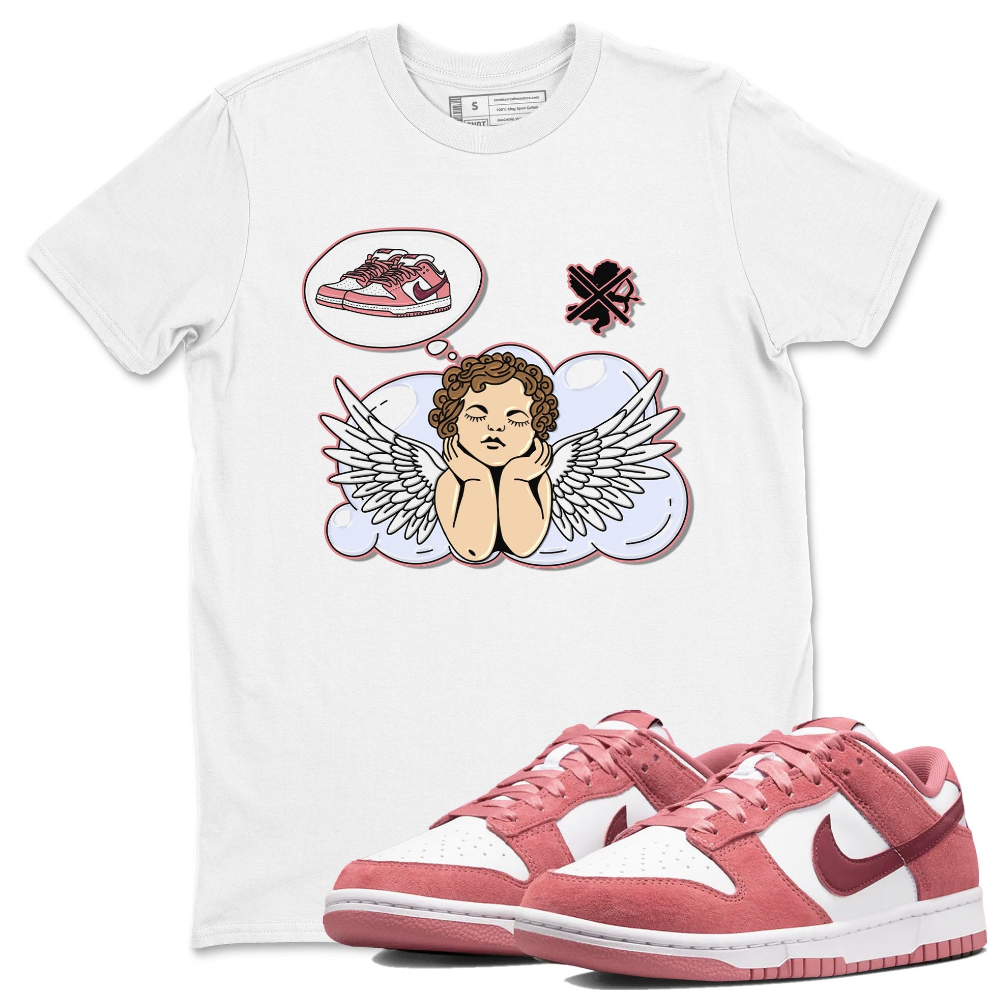 Dunk Valentine's Day shirt to match jordans Cupids Day Off sneaker tees Dunks Valentine's Day SNRT sneaker Release Tees unisex cotton White 1 crew neck shirt