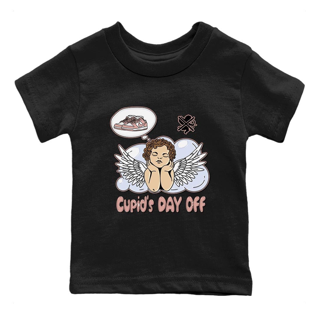 Nike Dunks Low Rose Whisper shirt to match jordans Cupids Day Off sneaker tees Nike Dunk Rose Whisper SNRT Sneaker Release Tees Baby Toddler Black 2 T-Shirt