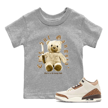 Jordan 3 Retro Palomino Sneaker Matching T-Shirt Cute Gangsta Sneaker Tees Air Jordan 3 Palomino Sneaker Release Tees Kids Shirts Heather Grey 1