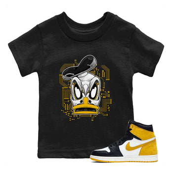 1s Yellow Ochre shirt to match jordans Cyber Duck sneaker tees Air Jordan 1 High OG Yellow Ochre SNRT sneaker release tees baby toddler Black 1 cotton Shirt