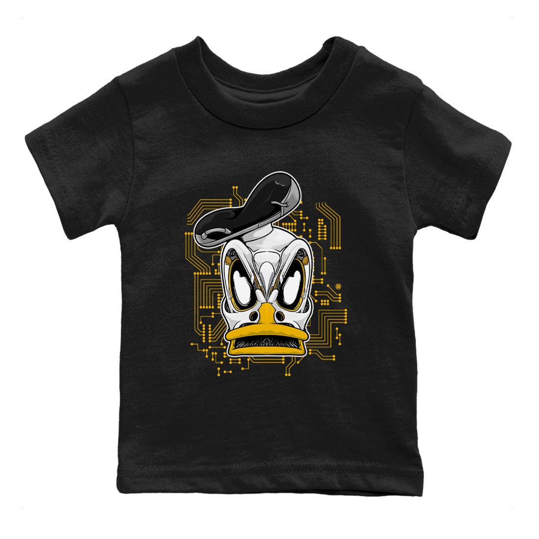 1s Yellow Ochre shirt to match jordans Cyber Duck sneaker tees Air Jordan 1 High OG Yellow Ochre SNRT sneaker release tees baby toddler Black 2 cotton Shirt