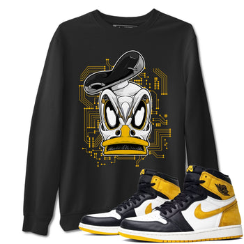 1s Yellow Ochre shirt to match jordans Cyber Duck sneaker tees Air Jordan 1 High OG Yellow Ochre SNRT Sneaker Release Tees unisex cotton Black 1 crew neck shirt