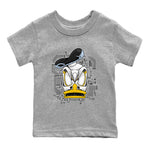 AJ6 Yellow Ochre shirt to match jordans Cyber Duck sneaker tees Air Jordan 6 Yellow Ochre SNRT sneaker release tees baby toddler Heather Grey 2 cotton Shirt