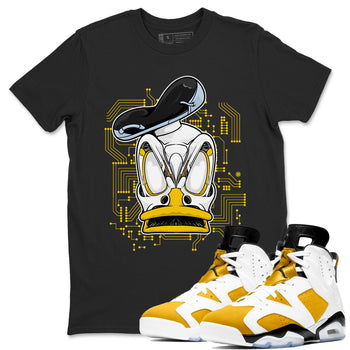 AJ6 Yellow Ochre shirt to match jordans Cyber Duck sneaker tees Air Jordan 6 Yellow Ochre SNRT Sneaker Release Tees unisex cotton Black 1 crew neck shirt
