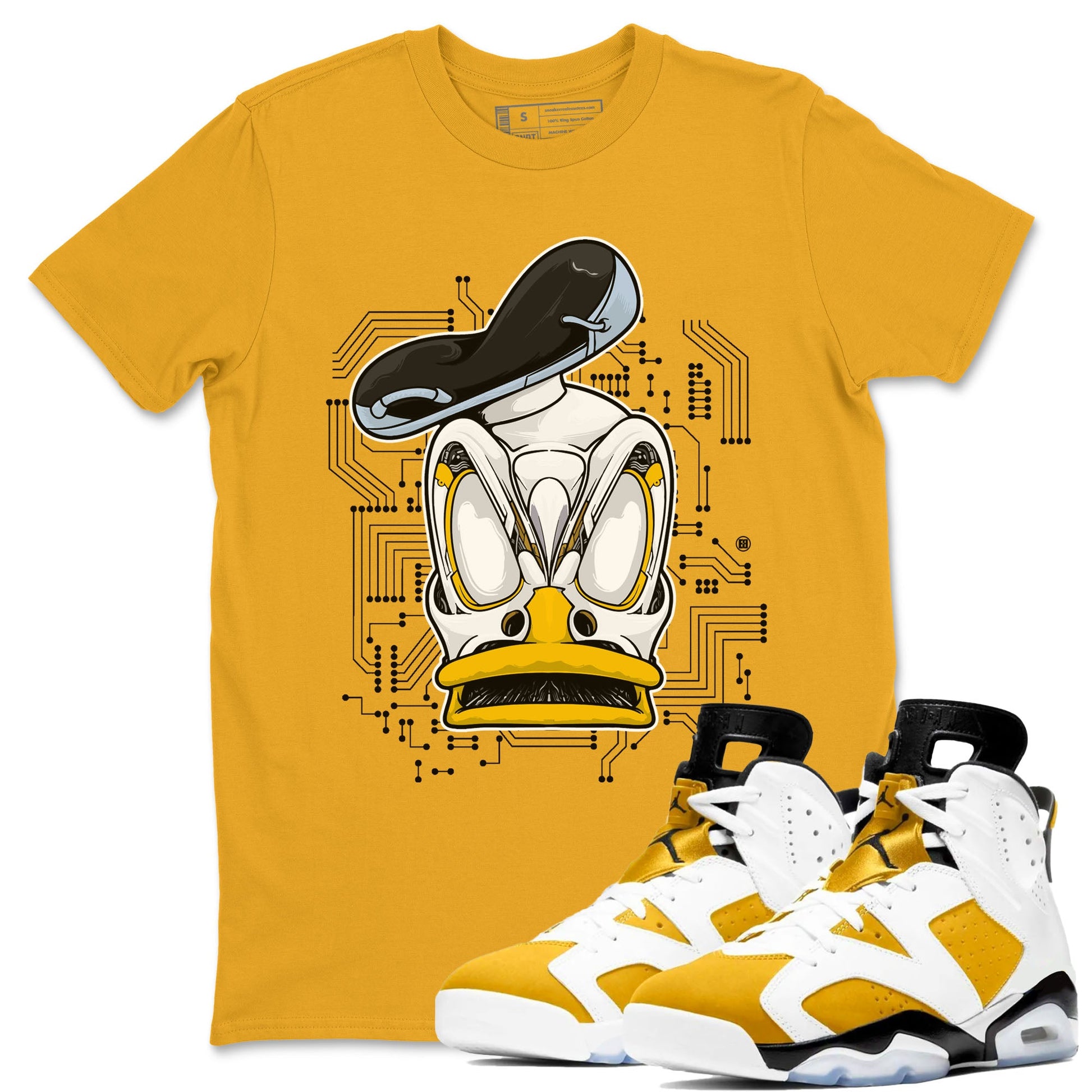 AJ6 Yellow Ochre shirt to match jordans Cyber Duck sneaker tees Air Jordan 6 Yellow Ochre SNRT Sneaker Release Tees unisex cotton Gold 1 crew neck shirt
