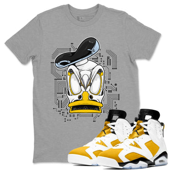 AJ6 Yellow Ochre shirt to match jordans Cyber Duck sneaker tees Air Jordan 6 Yellow Ochre SNRT Sneaker Release Tees unisex cotton Heather Grey 1 crew neck shirt