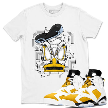 AJ6 Yellow Ochre shirt to match jordans Cyber Duck sneaker tees Air Jordan 6 Yellow Ochre SNRT Sneaker Release Tees unisex cotton White 1 crew neck shirt