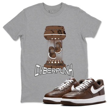 Air Force Low Chocolate shirt to match jordans Cyberpunk sneaker tees chocolate Nike Air Force Low Chocolate SNRT Sneaker Release Tees Unisex Heather Grey 1 T-Shirt
