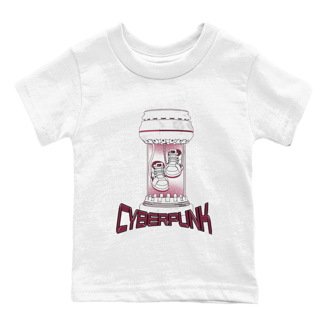 1s Metallic Burgundy shirt to match jordans Cyberpunk sneaker tees AJ1 Metallic Burgundy SNRT Sneaker Release Tees Baby Toddler White 2 T-Shirt
