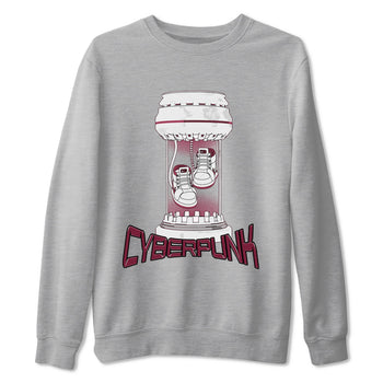 1s Metallic Burgundy shirt to match jordans Cyberpunk sneaker tees AJ1 Metallic Burgundy SNRT Sneaker Release Tees Unisex Heather Grey 2 T-Shirt