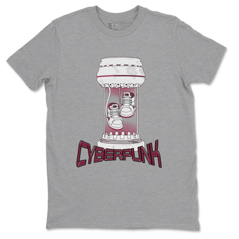 1s Metallic Burgundy shirt to match jordans Cyberpunk sneaker tees AJ1 Metallic Burgundy SNRT Sneaker Release Tees Unisex Heather Grey 2 T-Shirt