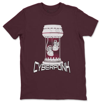 1s Metallic Burgundy shirt to match jordans Cyberpunk sneaker tees AJ1 Metallic Burgundy SNRT Sneaker Release Tees Unisex Maroon 2 T-Shirt