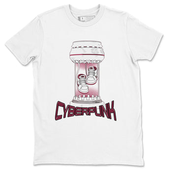 1s Metallic Burgundy shirt to match jordans Cyberpunk sneaker tees AJ1 Metallic Burgundy SNRT Sneaker Release Tees Unisex White 2 T-Shirt